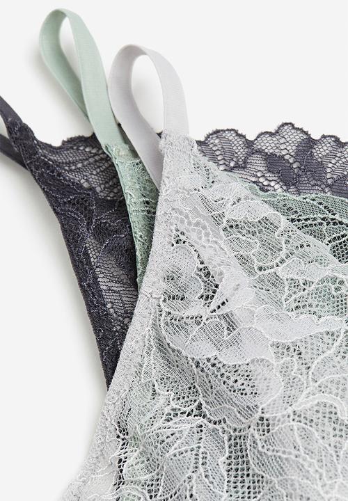 H&M - 3-Pack lace thong briefs - multi