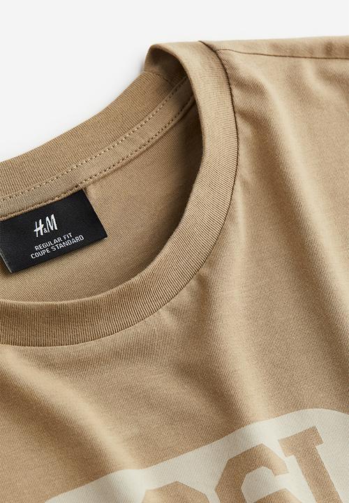 H&M - Regular fit printed T-shirt - Beige Harlem