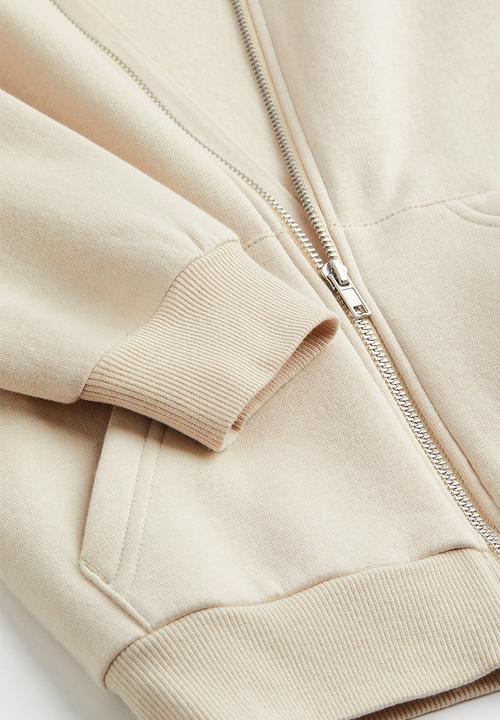 H&M - Oversized zip-through hoodie - beige