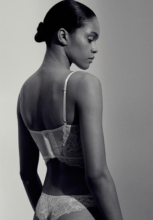 H&M - Non-padded lace bustier - light pink