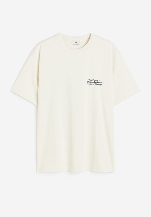 H&M - Coolmax® loose fit T-shirt - Cream Stones