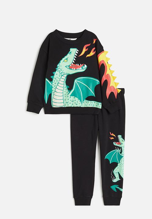 H&M - 2-piece printed set - black 