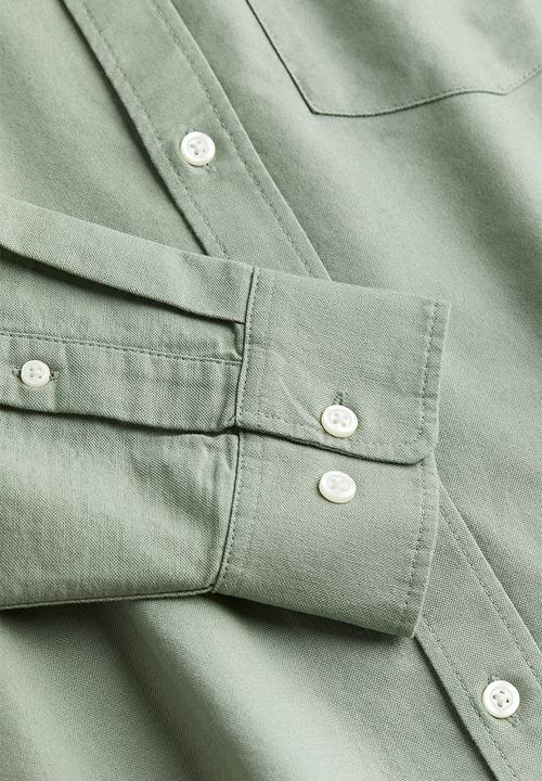 H&M - Regular fit oxford shirt - sage green