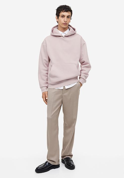 H&M - Loose fit printed hoodie - light pink 