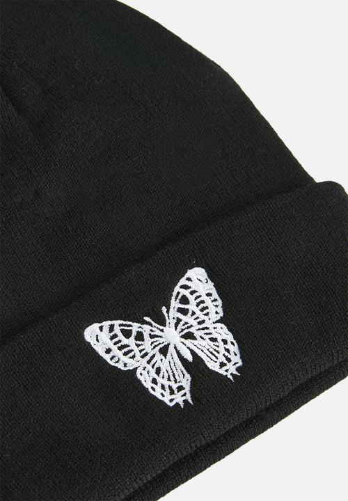 Pop Candy - Butterfly print beanie - black