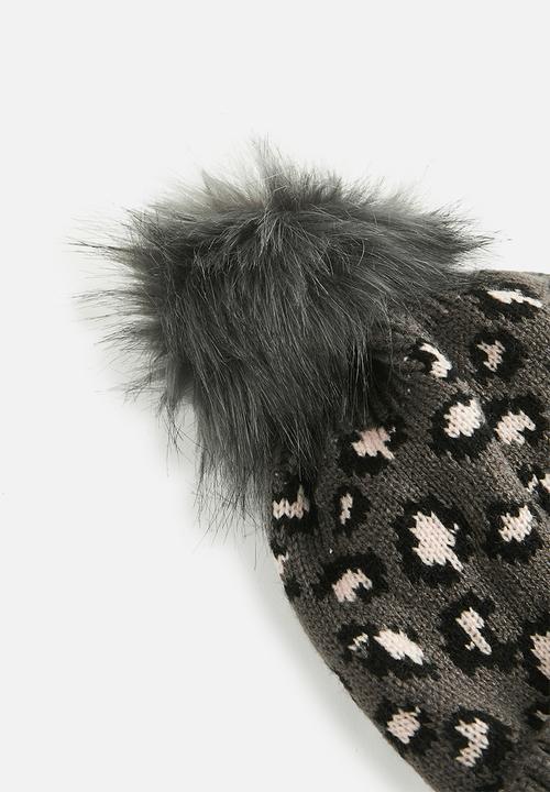 Pop Candy - Printed pom beabie - grey