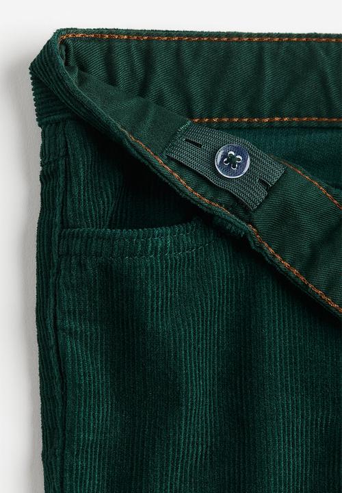 H&M - Slim fit corduroy trousers - dark green