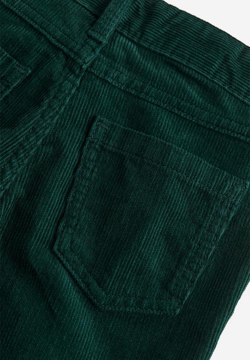 H&M - Slim fit corduroy trousers - dark green