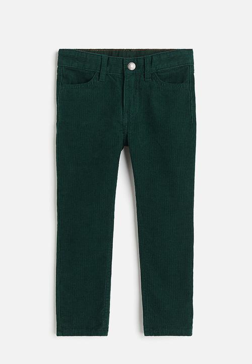 H&M - Slim fit corduroy trousers - dark green