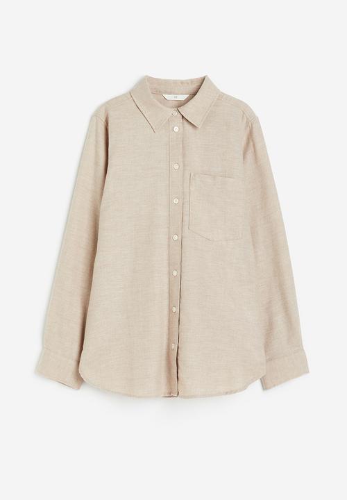 H&M - Cotton flannel shirt - beige
