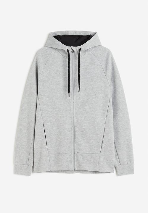 H&M - Drymove™ zip-through training tech hoodie - light grey marl