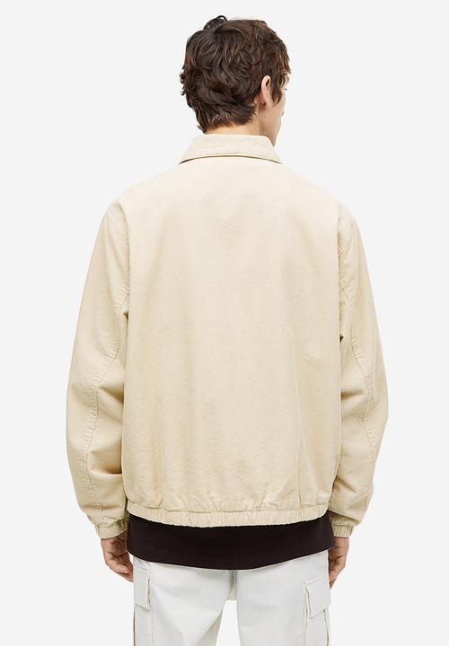 H&M - Loose fit corduroy jacket - light beige 