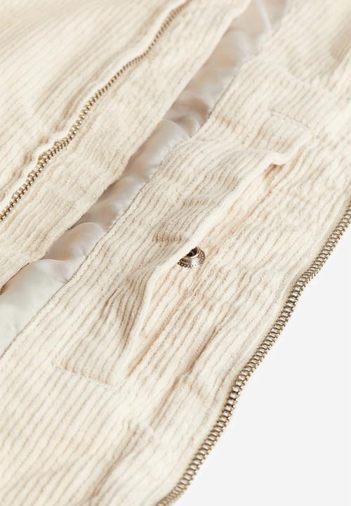 H&M - Loose fit corduroy jacket - light beige 