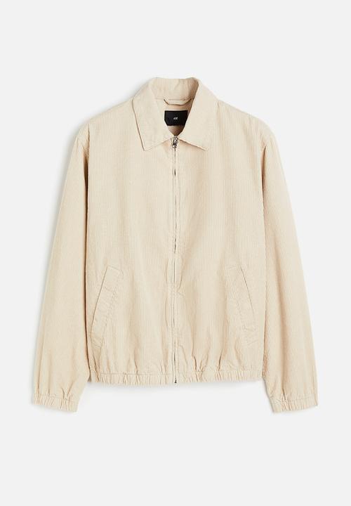 H&M - Loose fit corduroy jacket - light beige 