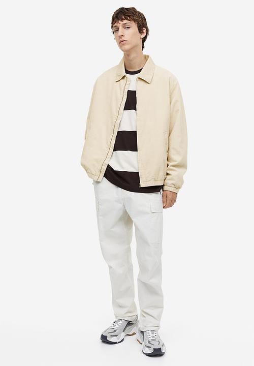 H&M - Loose fit corduroy jacket - light beige 