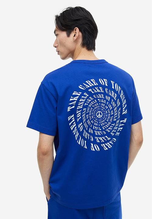 H&M - Coolmax® loose fit T-shirt - Blue Peace symbol