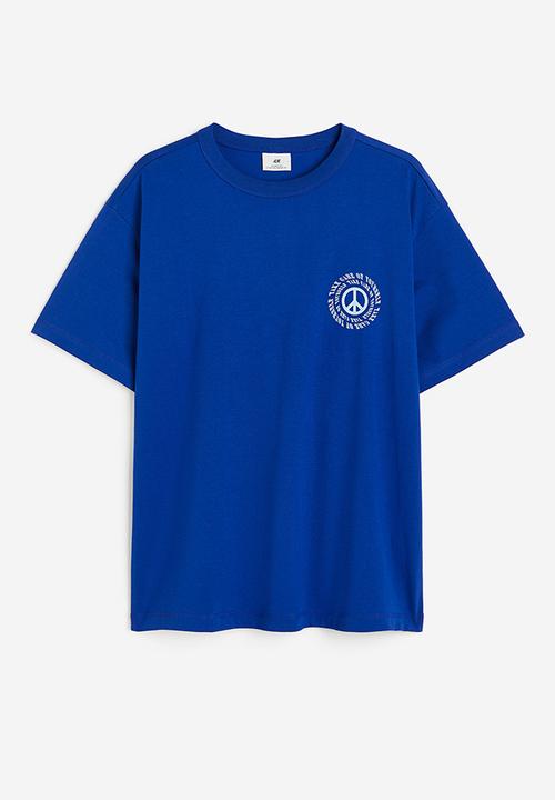 H&M - Coolmax® loose fit T-shirt - Blue Peace symbol