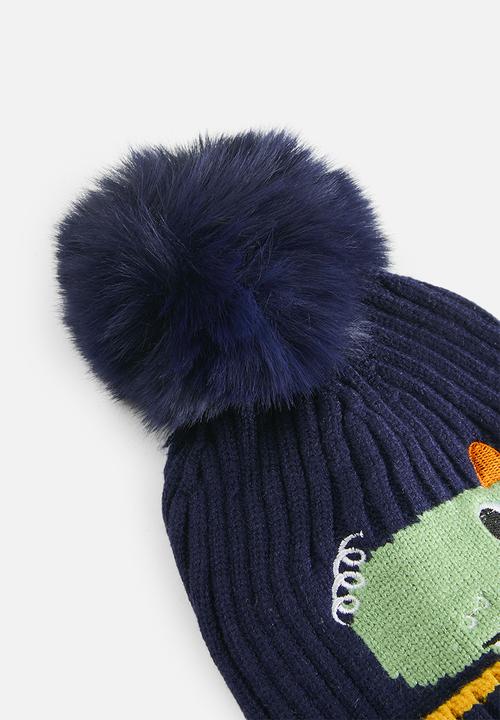 Pop Candy - Printed pom beanie - blue