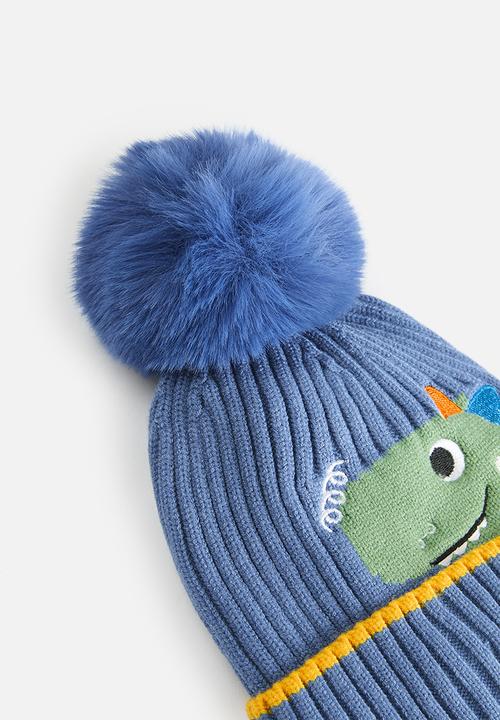 Pop Candy - Printed pom beanie - light blue