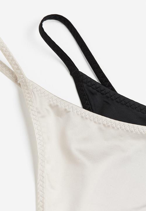 H&M - 2-Pack satin thong briefs - black & white