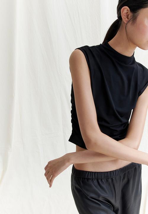 H&M - Cropped turtleneck top - black