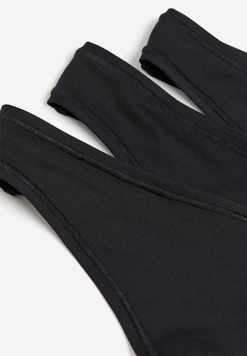 H&M - 3-pack microfibre thong briefs - black