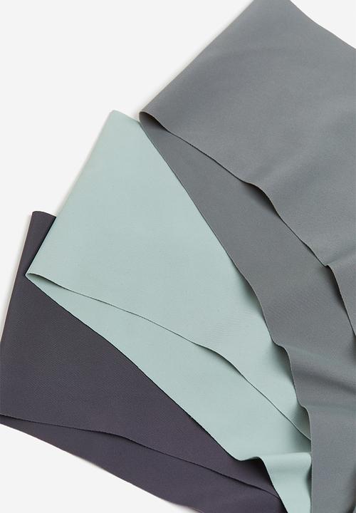 H&M - 3-Pack invisible hipster briefs - green & grey