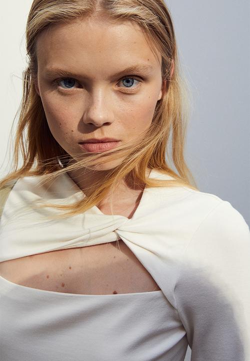 H&M - Knot-detail top - white