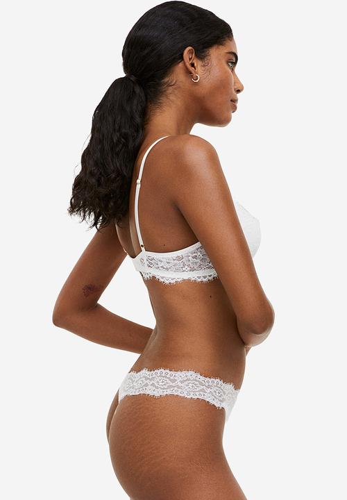 H&M - 3-pack thong briefs - white & blue