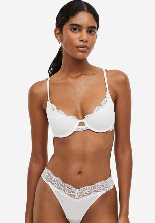 H&M - 3-pack thong briefs - white & blue