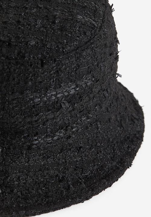 H&M - Textured-weave bucket hat - black