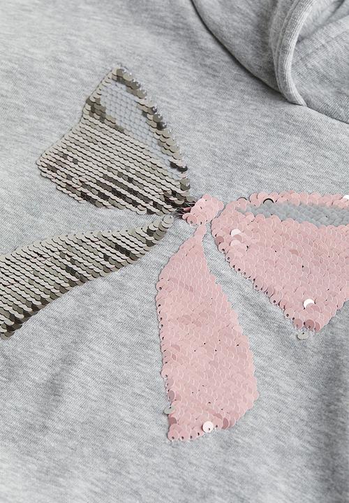 H&M - Printed hoodie - light grey bow
