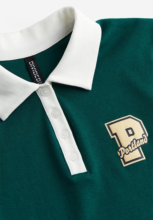 H&M - Cropped polo shirt - green