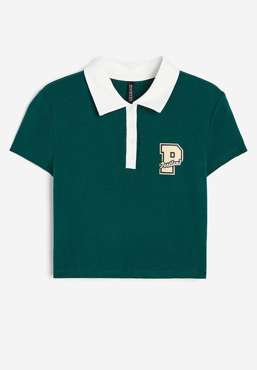H&M - Cropped polo shirt - green