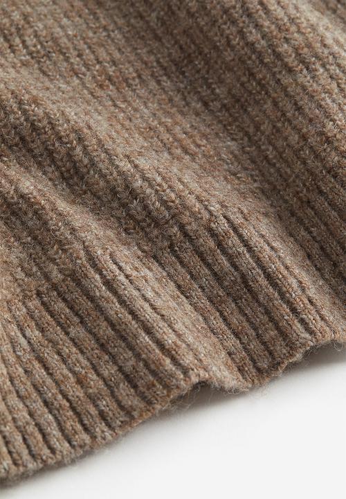 H&M - Rib-knit jumper - dark beige marl 