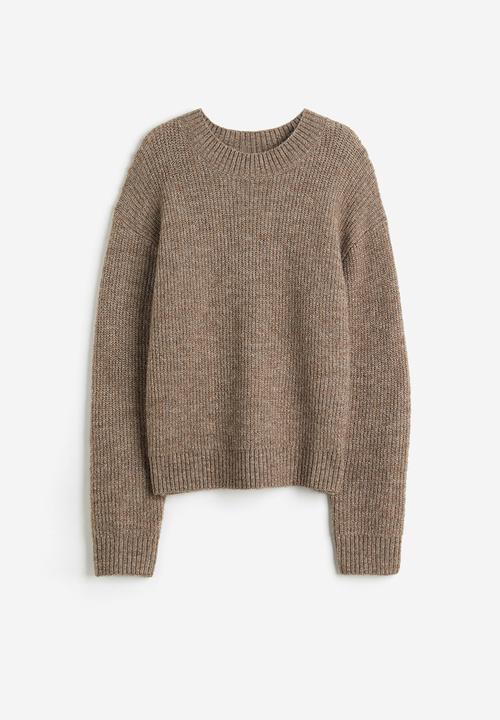 H&M - Rib-knit jumper - dark beige marl 