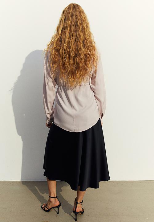 H&M - Mama tie-belt blouse - light pink