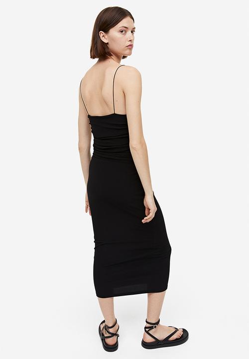H&M - Draped bodycon dress - black