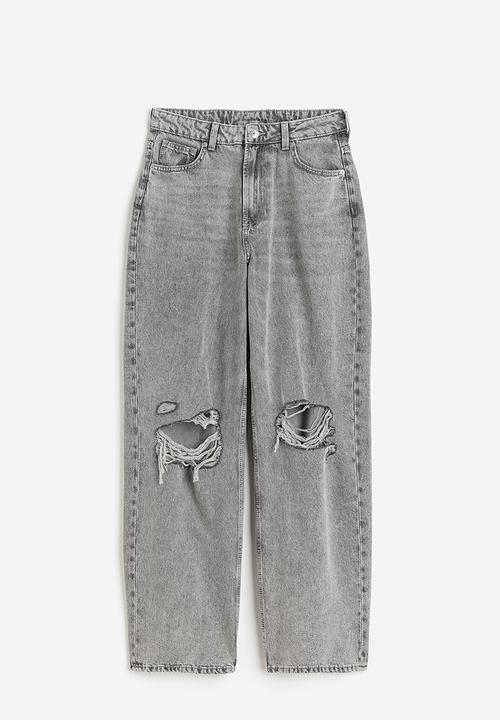 H&M - 90s baggy high jeans - grey