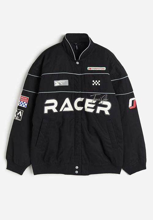 H&M - Printed racer jacket - black