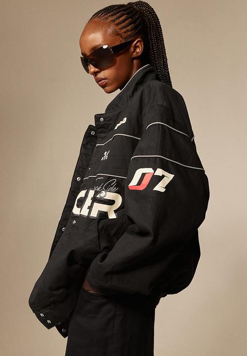 H&M - Printed racer jacket - black