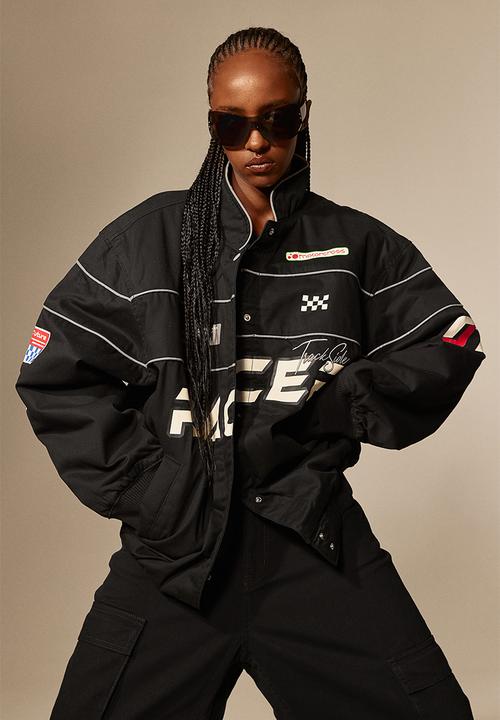 H&M - Printed racer jacket - black