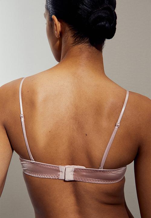 H&M - Satin padded balconette bra - light pink 