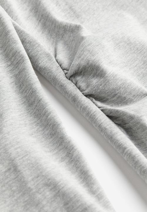 H&M - Mama cotton jersey top - light grey marl 