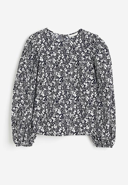 H&M - Patterned cotton blouse - blue
