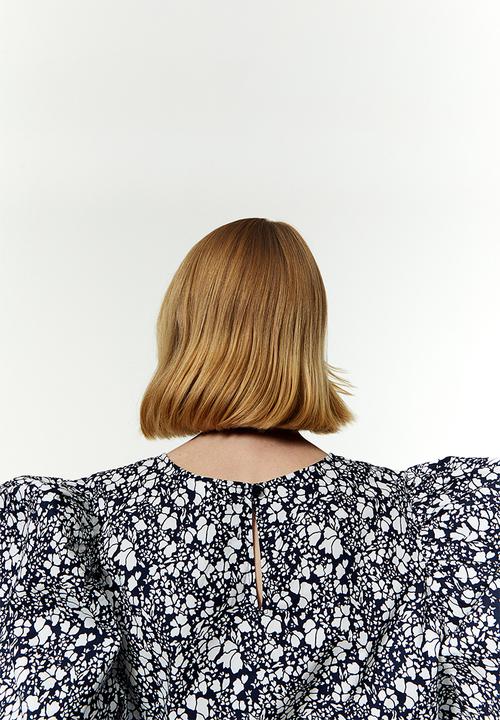 H&M - Patterned cotton blouse - blue