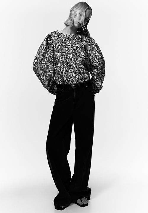 H&M - Patterned cotton blouse - blue