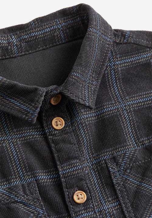 H&M - Cotton corduroy shirt - dark grey checked