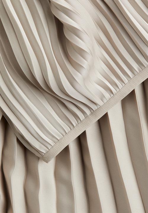 H&M - Pleated satin skirt - beige