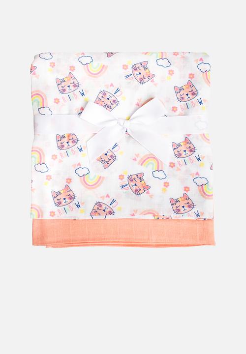 The Character Group (Legacy) - Rainbow 2 pack muslin blanket - pink